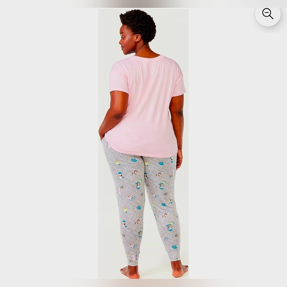 Joyspun Women Short Sleeve TShirt and Joggers Pajama Set 2 Piece Plus Size 2X 18 - Picture 3 of 5